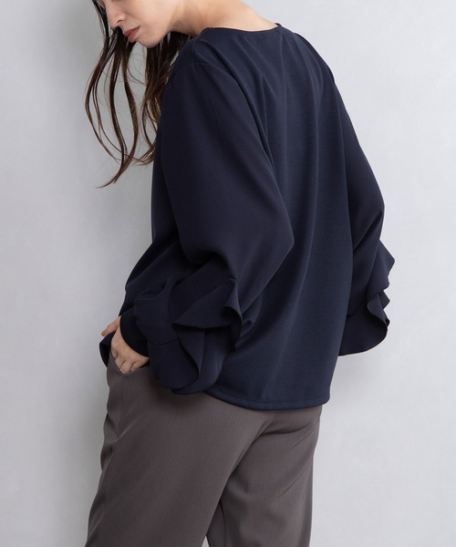 「MARECHAL TERRE」 長袖カットソー MEDIUM ネイビー レディース_画像5