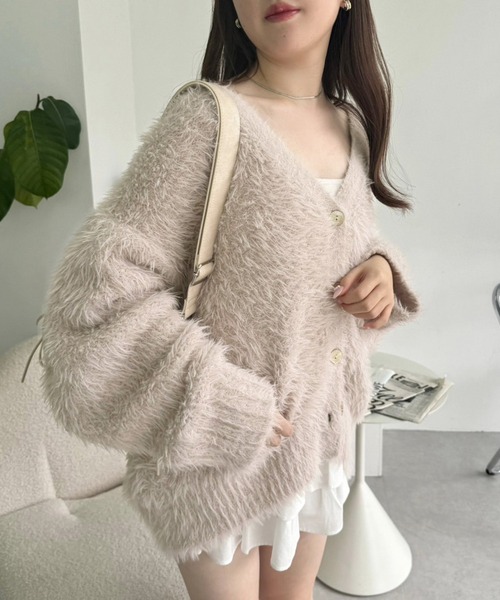 「one after another NICE CLAUP」 カーディガン FREE ライトピンク レディース_画像5