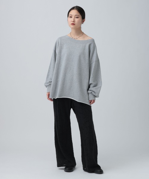LEPSIM裾レース付きパンツ グレー LEPSIM（レプシィム） パンツ 起毛レースパンツ 638770 レディース