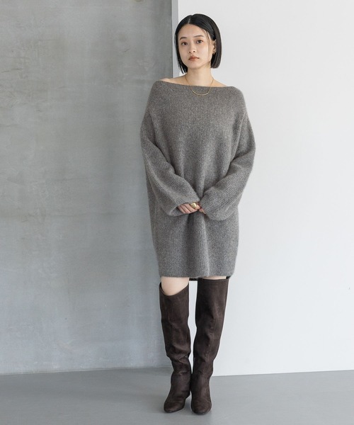 「A part by」 ニットワンピース FREE ブラック レディース_画像9