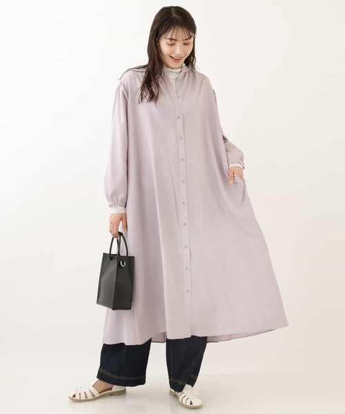 「a.v.v」 長袖ワンピース 34 ブラック レディース