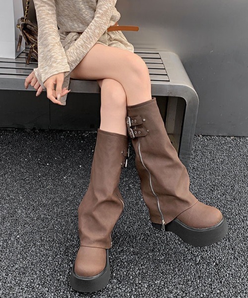 「yuue' ( wear )」 ロングブーツ 23.5cm ブラック レディース_画像2