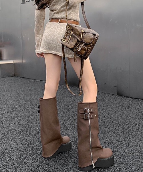 「yuue' ( wear )」 ロングブーツ 23.5cm ブラック レディース_画像3