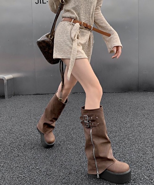 「yuue' ( wear )」 ロングブーツ 23.5cm ブラック レディース_画像4