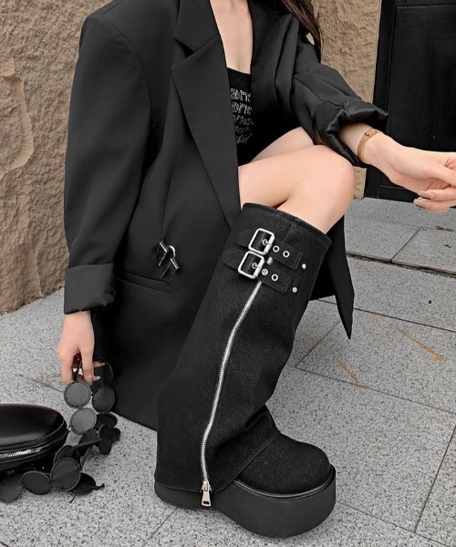 「yuue' ( wear )」 ロングブーツ 23.5cm ブラック レディース_画像7
