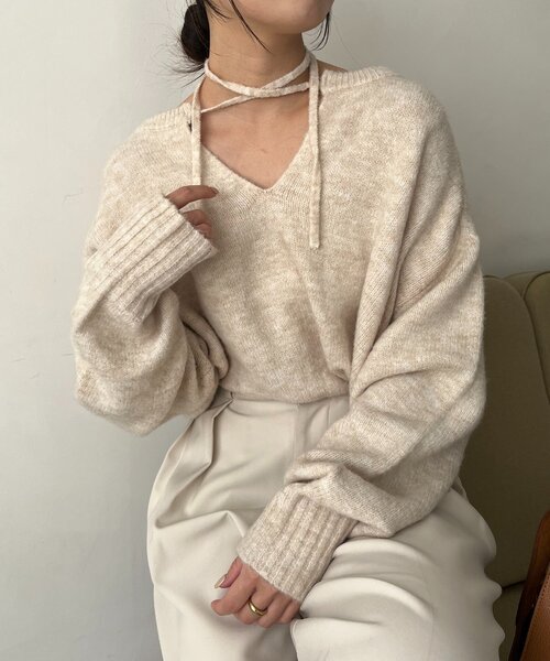 「CAPRICIEUX LE'MAGE」 長袖ニット FREE ボルドー レディース_画像7