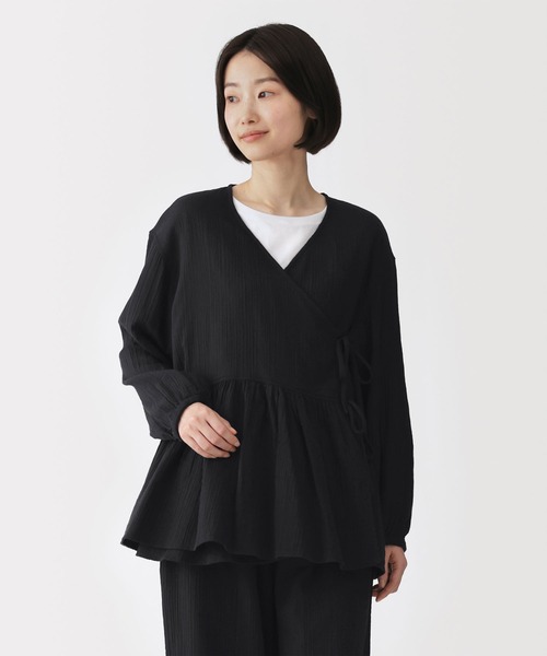 新品❣️楊柳プリーツ袖ニット （黒） 袖楊柳シアー美ラインワンピース - ベルーナ【公式】