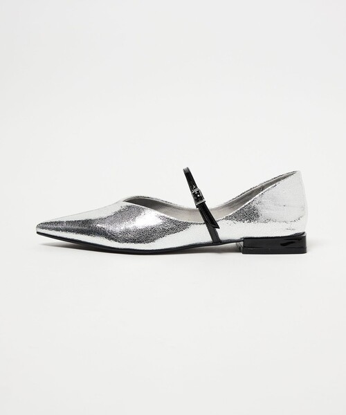 【ユナイテッドアローズ】ポインテッドトゥ フラットシューズ シルバー SY UNITED ARROWS（シー ユナイテッドアローズ） パンプス 「SY