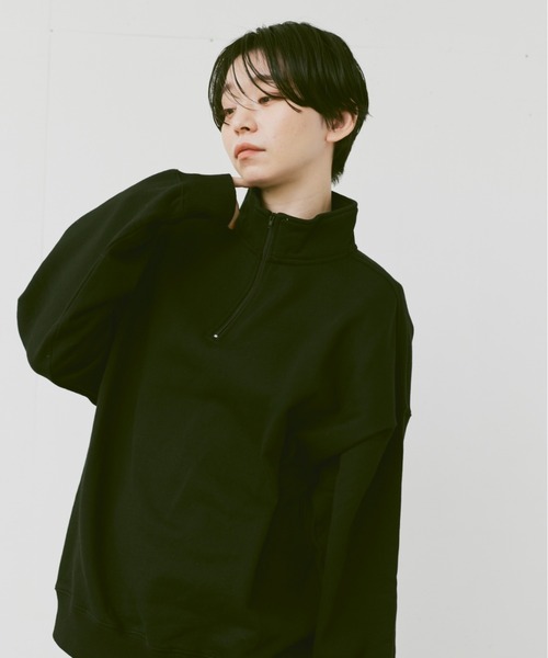 「flaner」 スウェットカットソー MEDIUM グレー レディース_画像4