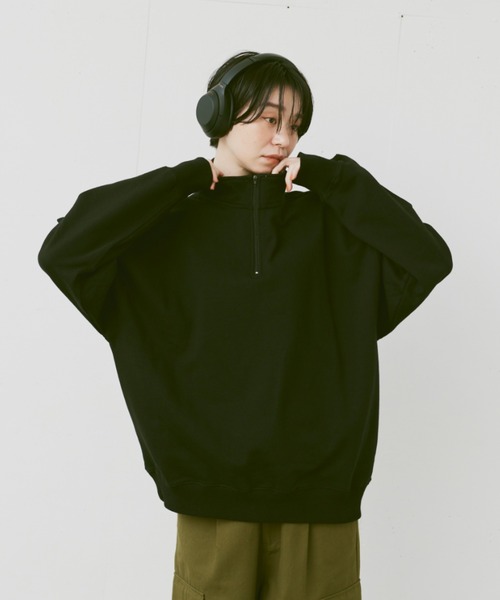 「flaner」 スウェットカットソー MEDIUM グレー レディース_画像8