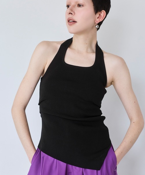 【新品タグ付】OMMO オーエムエムオー ASYMME TUCK KT TOP OMMO（オーエムエムオー） ニット セーター HALTER NECK TUCK KT TOP