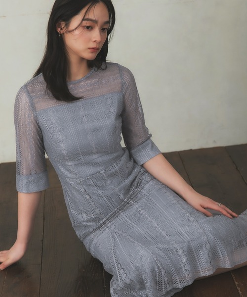 Rose of Sharon ドレス 総レースバックリボンマーメイドドレス