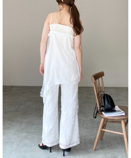 She's Closet ワイドパンツ パンツ 花柄 エンブロイダリー 刺繍レース