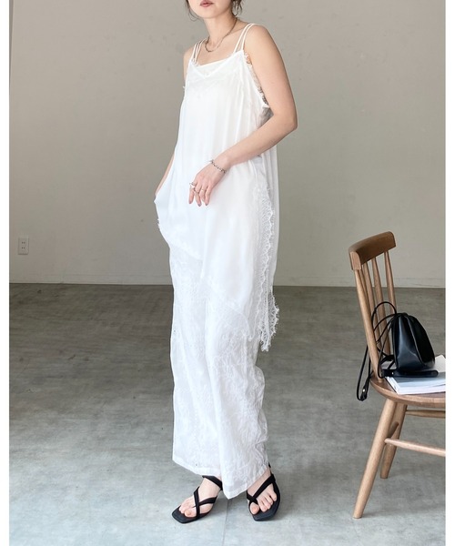 She's Closet ワイドパンツ パンツ 花柄 エンブロイダリー 刺繍レース