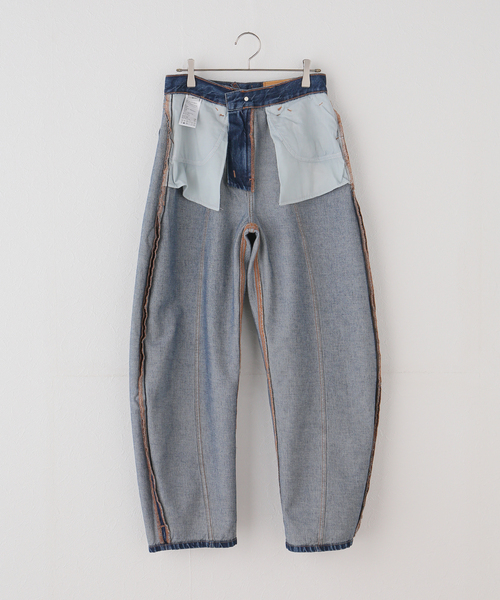 ジーンズ デニム デニムパンツ 「DALA / ダラ」 LIDO ANKLE JEAN W/SEAM BEIGE PATCH レディースの画像