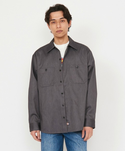 Dickies（ディッキーズ） シャツ ライト ワークシャツ 長袖 (Japan fit