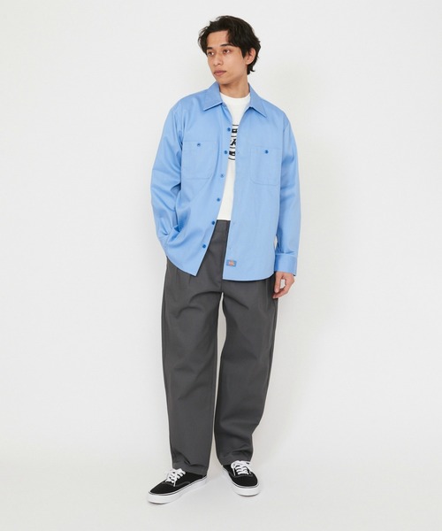 Dickies（ディッキーズ） シャツ ライト ワークシャツ 長袖 (Japan fit