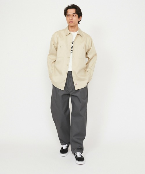 Dickies（ディッキーズ） シャツ ライト ワークシャツ 長袖 (Japan fit