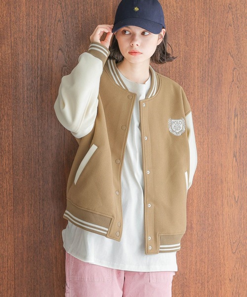 「POLO BCS」 スタジャン LARGE ベージュ レディース_画像6