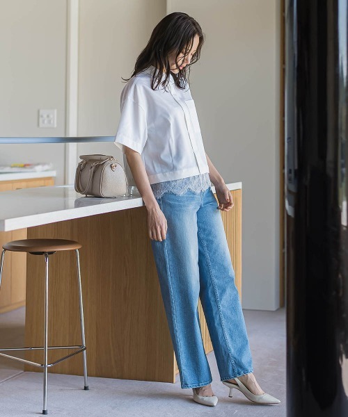 uvカット ブラウス シャツ エディター東原妙子×LAUTREAMONT/レースシャツ レディースの画像