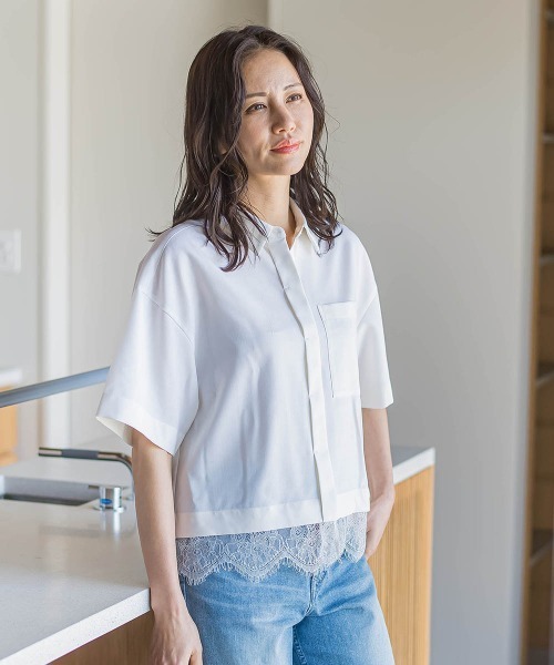 uvカット ブラウス シャツ エディター東原妙子×LAUTREAMONT/レースシャツ レディースの画像