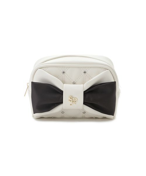 Wallet QUILTING shoulder ポーチ付き／white SNIDEL HOME ポーチ リボンキルティングポーチ レディース : ZOZOTOWN