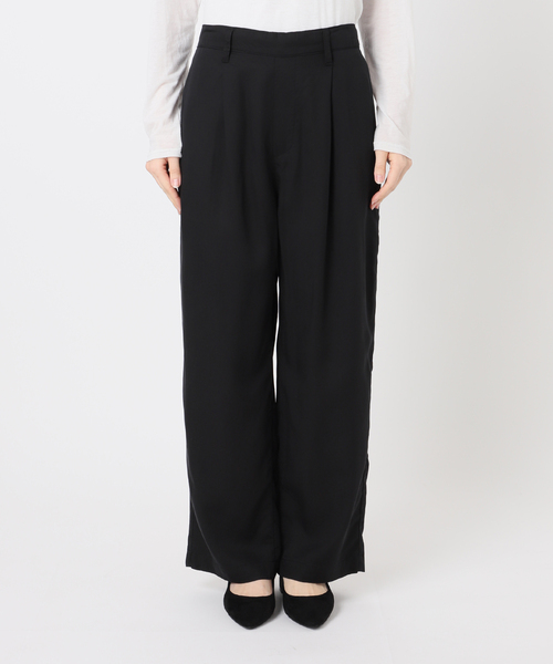 ワイドパンツ パンツ 「追加6」手洗い可 / セルロースワイドパンツ レディースの画像