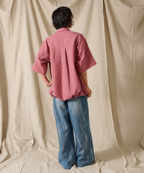 「WETTEMPT」 半袖シャツ MEDIUM ブラウン メンズ_画像7