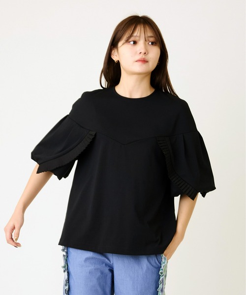 AVIE（アビィ） tシャツ 半袖 プリーツデザインTee レディース 
