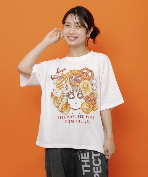 ScoLar（スカラー） tシャツ 半袖 スカラーちゃんベーカリー柄Tシャツ