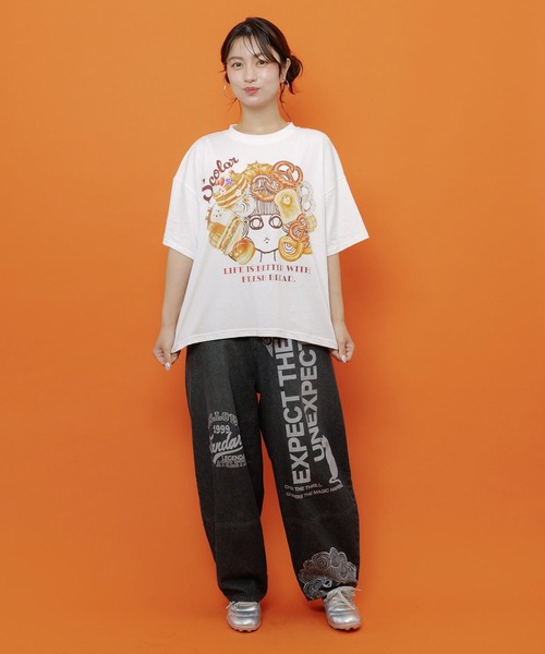 ScoLar（スカラー） tシャツ 半袖 スカラーちゃんベーカリー柄Tシャツ