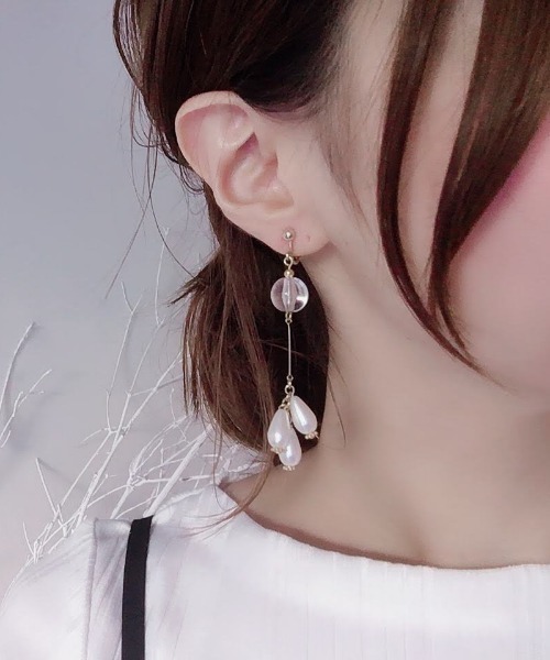 イヤリング 「PAULOWNIA/ポロウニア」 ハンドメイド デザイン 