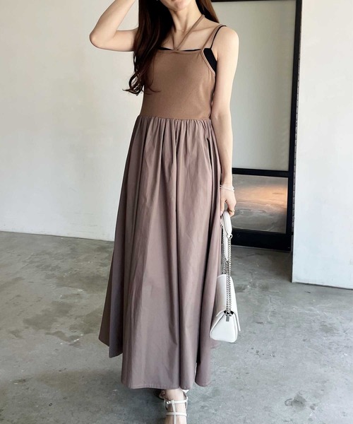 GeeRA（ジーラ） ワンピース 異素材キャミワンピース : ZOZOTOWN Yahoo