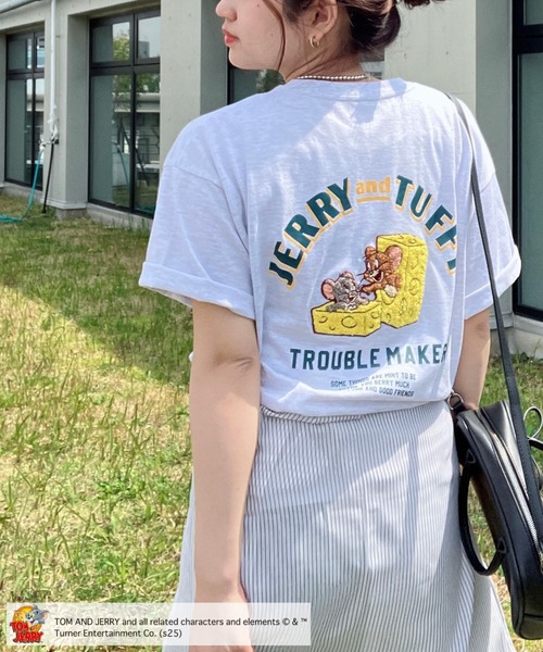 AS KNOW AS（アズノゥアズ） tシャツ トムとジェリー 刺繍Tシャツ
