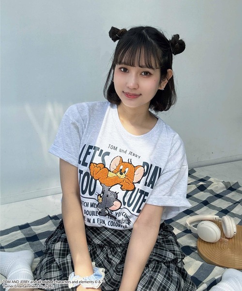 AS KNOW AS（アズノゥアズ） tシャツ トムとジェリー 刺繍Tシャツ