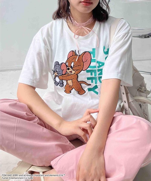AS KNOW AS（アズノゥアズ） tシャツ 半袖 トムとジェリー 刺繍T