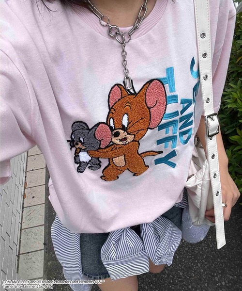 AS KNOW AS（アズノゥアズ） tシャツ 半袖 トムとジェリー 刺繍T
