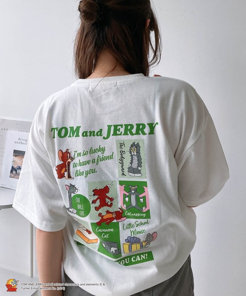 AS KNOW AS（アズノゥアズ） tシャツ トムとジェリー 刺繍Tシャツ