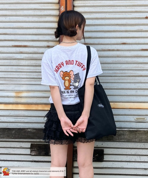 AS KNOW tシャツ アクリルキーホルダー付き トムとジェリー 刺繍