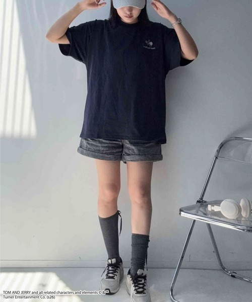 AS KNOW AS（アズノゥアズ） tシャツ 半袖 トムとジェリー 刺繍T