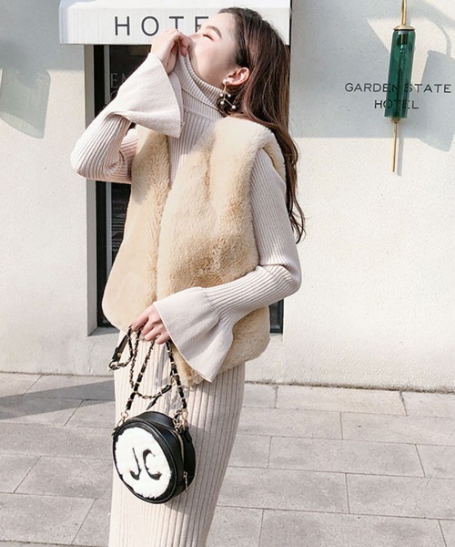 完売品！！シェリエのファーベスト(たいがまま) Riff（リフ） ベスト ジレ ファーベスト レディース : ZOZOTOWN Yahoo