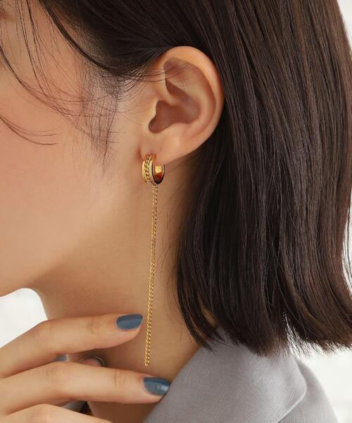 COCOSHNIK（ココシュニック） ピアス シルバー ハンギング カーブ