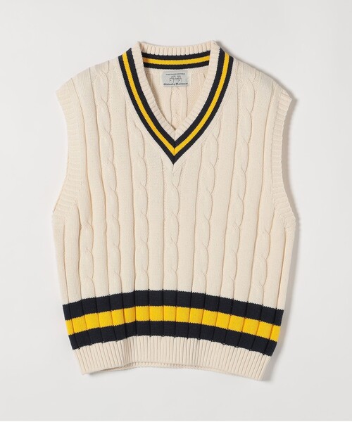 SHIPS any ニット Oldderby Knitwear: コットン クリケット ベスト 