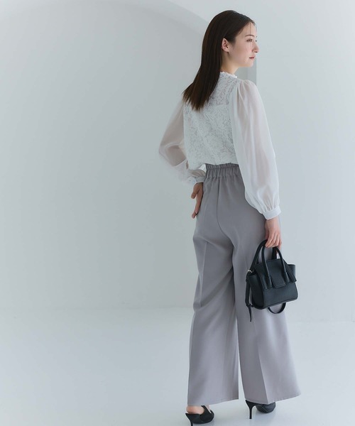 fifth ブラウス シャツ レースプリーツシフォンブラウス