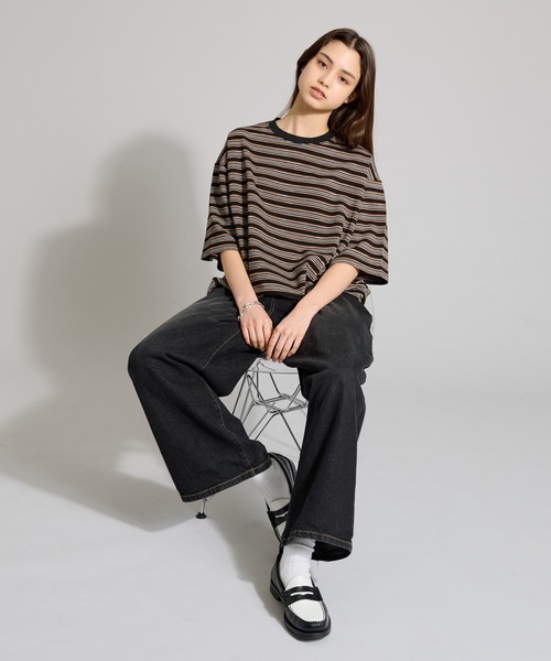 まるこ　ドゥーズィエムクラス　クルーネックボーダーTシャツ WETTEMPT tシャツ CREW NECK DRAW CORD BORDER TEE / クルー