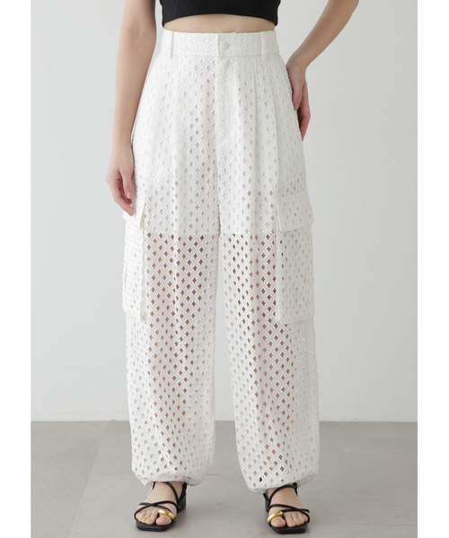 JILL STUART ジルスチュアート コットンローンエンブロイダリー パンツ JILL STUART パンツ コットンローンエンブロイダリーパンツ