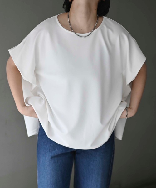 ＆HALF tシャツ 半袖 フレンチスリーブプルオーバー レディース