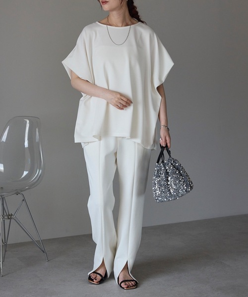 極美品 セオリー Theory フレンチスリーブ プルオーバー サマー