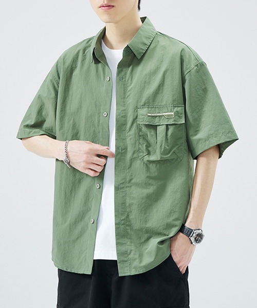 aimoha ブラウス シャツ outdoorユニセックス ポケット シャツ