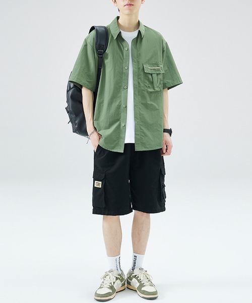 ブラウス シャツ aimoha outdoorユニセックス　ポケット　シャツ レディース メンズ aimoha ブラウス シャツ outdoorユニセックス ポケット シャツ